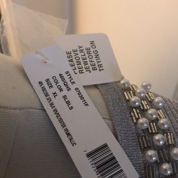 Powder Silver Grayish Beaded Sweater - Picture 2 of 3